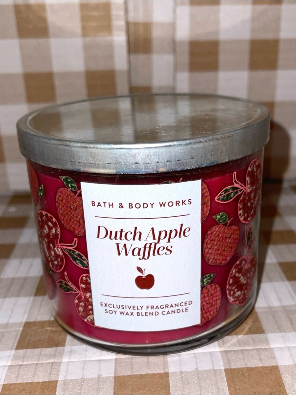 BATH & BODY WORKS DUTCH APPLE WAFFLES 3 WICK CANDLE